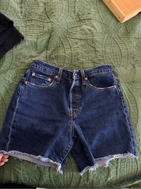 Levi's Dark Blue Denim Cutoff Jean Shorts